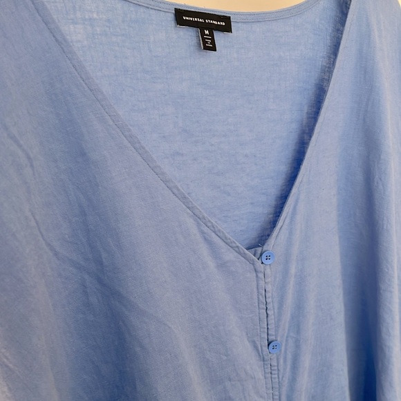 Universal Standard Tropez Tie-Front Linen Top - Picture 2 of 6